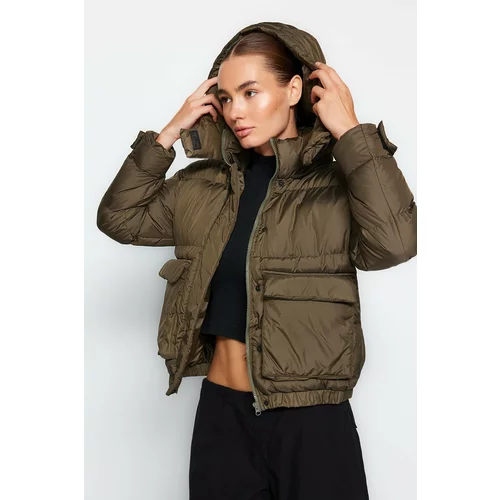 Trendyol Khaki Oversize Removable Hooded Water Repellent Puffer Jacket
