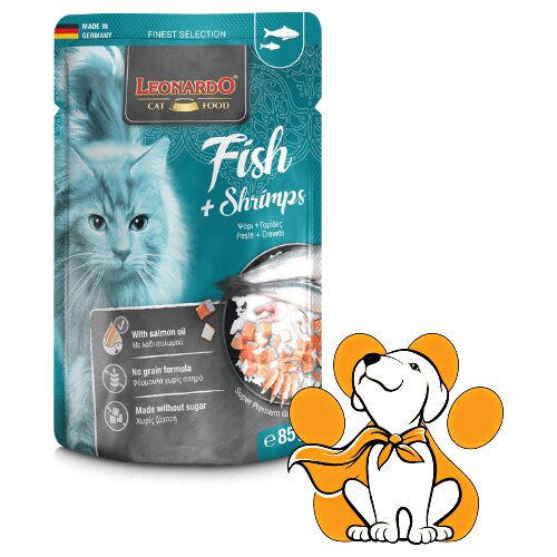 Leonardo Finest Selection Fish + Shrimps 85g, Vlažna Hrana Sa Ribom i &Scaron;kampima Cene
