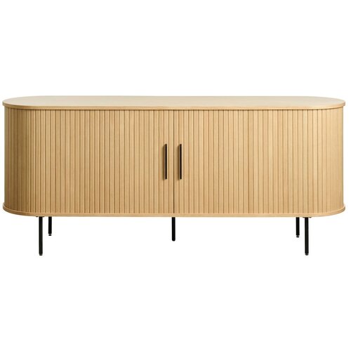 Unique Furniture Niska komoda u dekoru hrasta s kliznim vratima u prirodnoj boji 76x180 cm Nola – Cijene