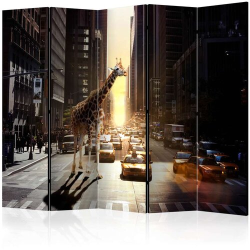  Paravan u 5 dijelova - Giraffe in the Big City II [Room Dividers] 225x172 Slike