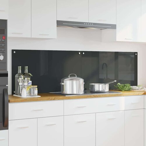 vidaXL Zaščita za kuhinjo 2 pcs Temno siva 90 x 50 cm kaljeno steklo Cene