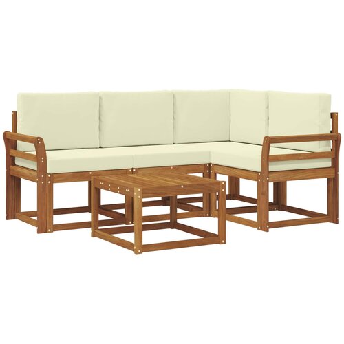  Set vanjskih sofa 5 kom. Prirodna i krem Slike