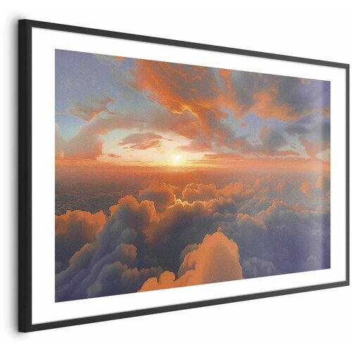  Plakat When Dawn Tickles the Clouds: A Color Show on the Morning Sky 60x40 Crni okvir s margom Cene