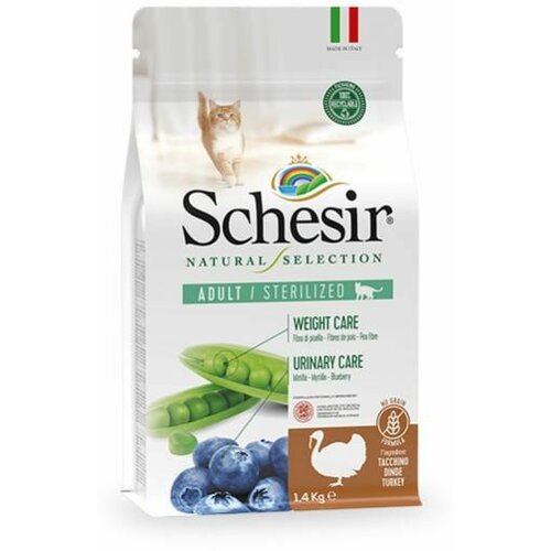 Schesir Dry Cat Natural Selection Sterilized Ćuretina, hrana za mačke 1.4 kg Slike