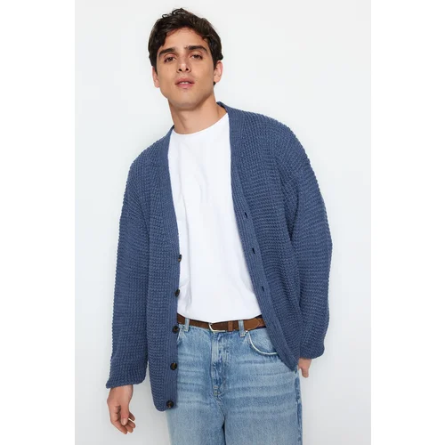 Trendyol Cardigan - Dark blue - Oversize