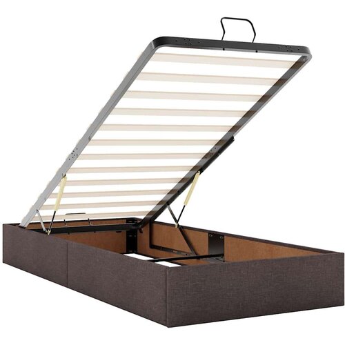 vidaXL Otomanski posteljni okvir brez vzmetnice rjav 80x200 cm blago, (21611213) Cene