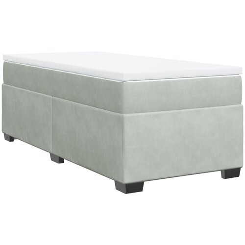 Maison Chic Box spring postelja - Vzmetna postelja z vzmetnico svetlo siva 80x200 cm žamet SL10454, (21901118) Slike