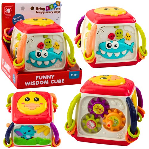 Interaktivna edukativna kocka s šarenim ručkama i pomičnim elementima - Shark Cijene