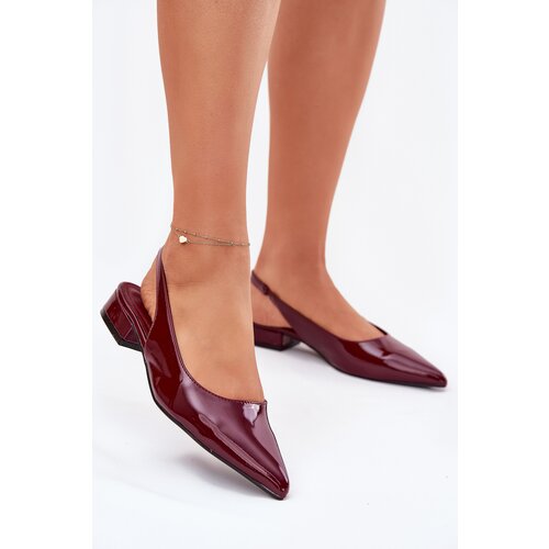 Boto Lacquered Ballerinas On Low Heel Burgundy Testori Cene