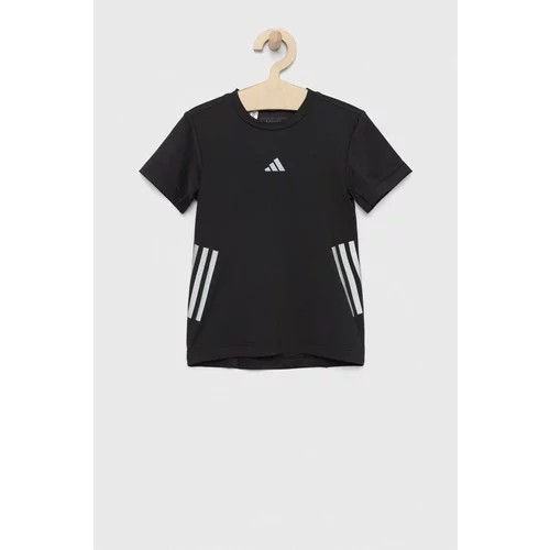 Adidas Otroška kratka majica U RUN 3S črna barva