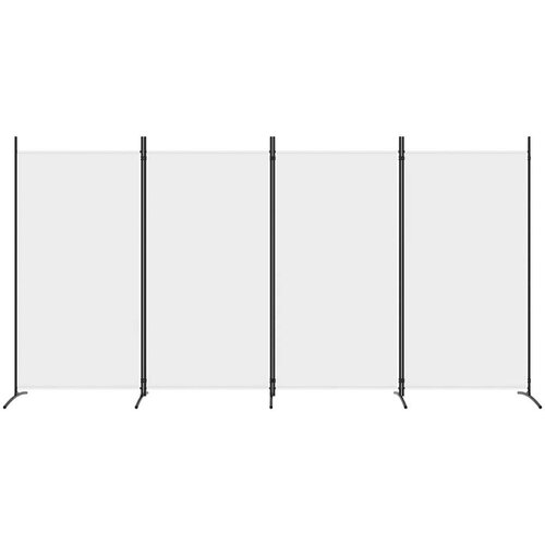  Sobna pregrada s 4 panela bijela 346 x 180 cm od tkanine Slike