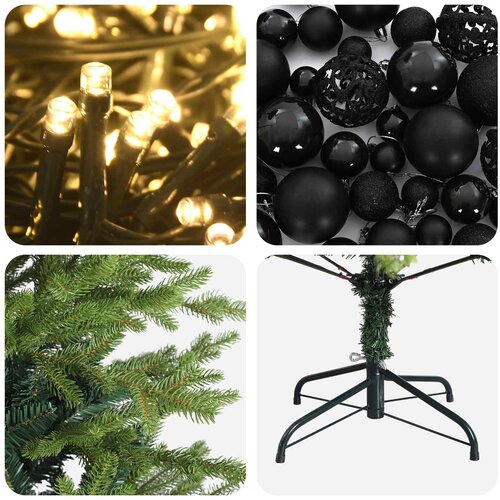  Umjetno božićno drvce s kuglicama 240 cm 300 LED lampica Slike