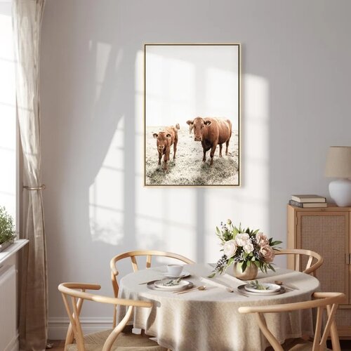  Slika - Mother and Calf (1 Part) Vertical 40x60 U prirodnom drvenom okviru Slike