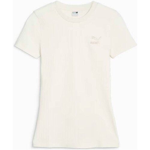 Puma Majice &amp;amp; Polo majice CLASSICS RIBBED SLIM Bela Slike