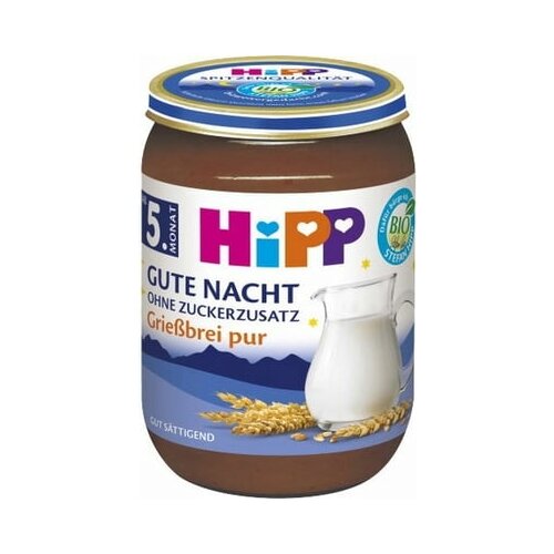 Hipp Bio hrana v kozarcu za dojenčke, čisti zdrob za lahko noč Slike