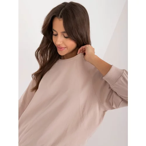Fashion Hunters Beige smooth cotton blouse