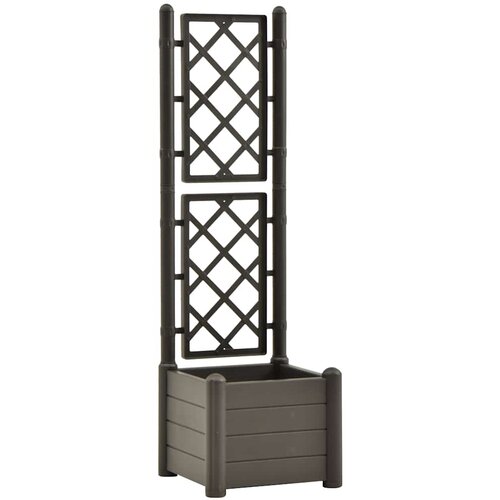 Maison Chic Vrtno cvetlično korito - Cvetlični Lonec z oporno mrežo 43x43x142 cm PP antracit, (21789879) Cene