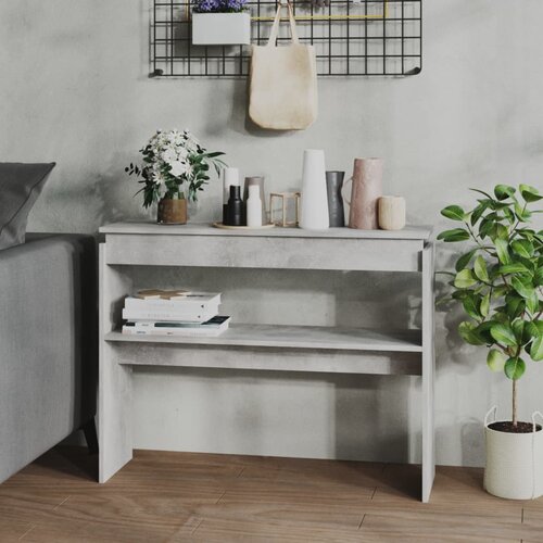VidaXL Konzolni stol siva boja betona 102 x 30 x 80 cm od iverice Slike