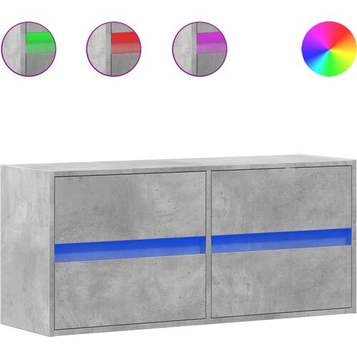 Maison Chic Stenska TV omarica - TV stojalo - Televizijska omarica z LED lučkami betonsko siva 100x31x45 cm, (21700278) Slike