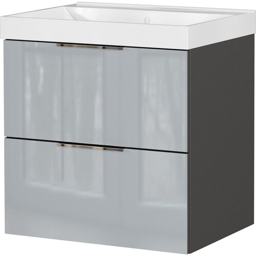 Germania Sivi zidni ormarić za ispod umivaonika u sjajnom dekoru 61x65 cm Celano &amp;ndash; Slike