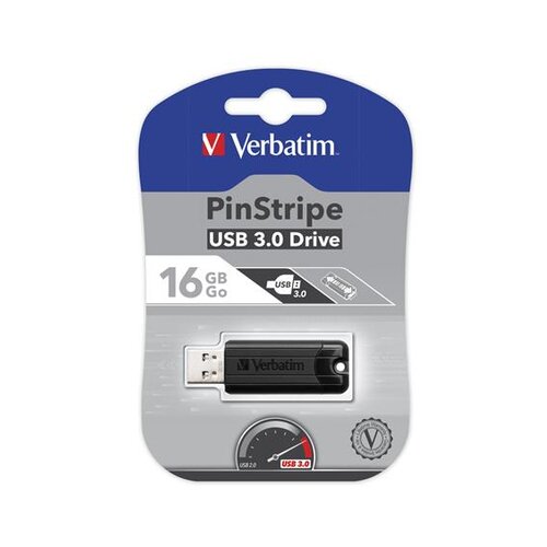 Verbatim UFV49316 16GB DRIVE 3.0 PINSTRIPE BLACK 49316 usb memorija Slike
