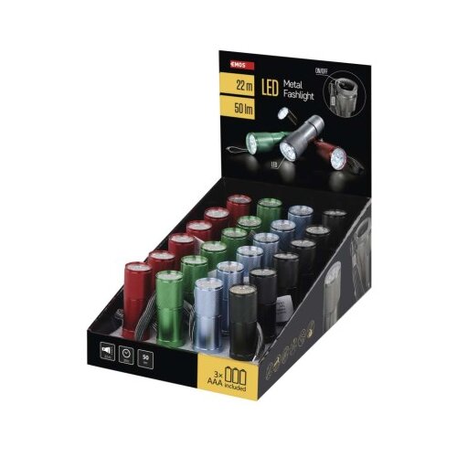 Ročna LED svetilka 9 LED 3&amp;times;AAA 24 kos, display box 24/1 Slike
