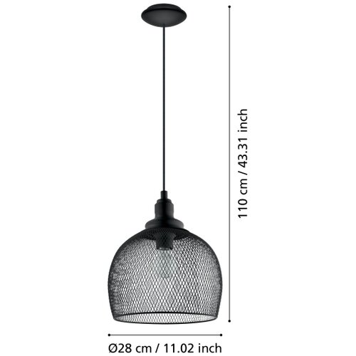 Eglo 49736 - Viseće svetlo STRAITON 1xE27/60W Slike