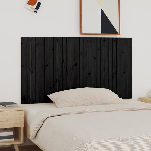 vidaXL Stensko posteljno vzglavje črno 166x3x90 cm trdna borovina Cene
