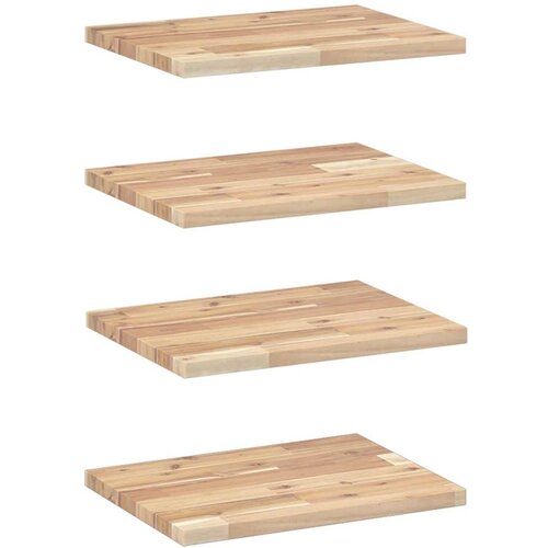 vidaXL Plutajuće police 4 kom 40x30x2 cm Neobrađeno puno drvo akacije - Prirodna 40 x 30 x 2 cm 4 1 Cene