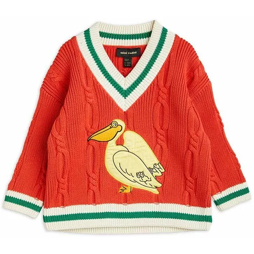Mini Rodini Dječji pamučni pulover boja: crvena