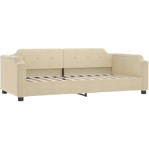  Dnevni krevet na razvlačenje krem 100 x 200 cm od tkanine Slike
