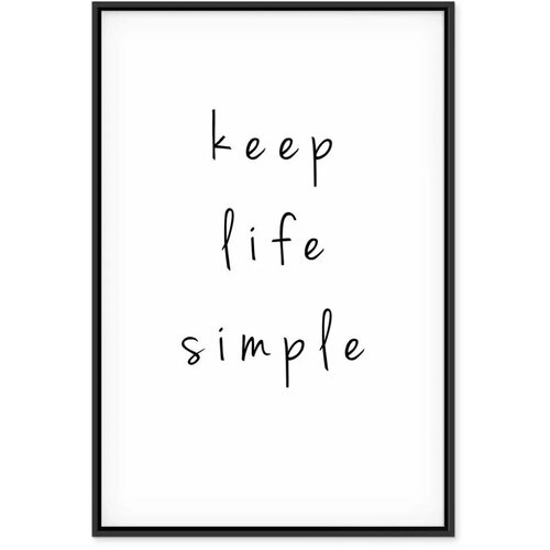  Slika - Message (1-part) - English Text in Motivational Tone 80x120 U crnom drvenom okviru Slike