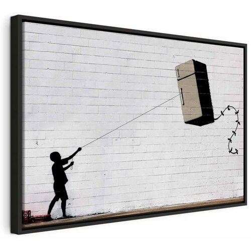  Slika - Flying Fridge (1 Part) Wide 90x60 U crnom drvenom okviru Cene