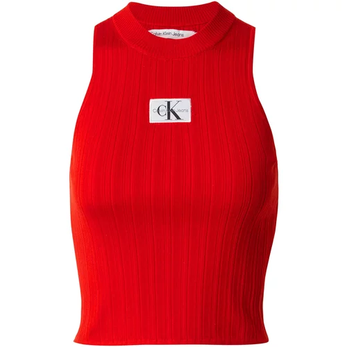 Calvin Klein Jeans Top s naramenicama crvena / crna / bijela