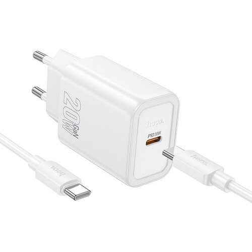 Hoco Hi&scaron;ni / zidni polnilec Hoco N60 - hitri polnilec 1xUSB Type-C PD 20W + kabel Type-C - beli Cene