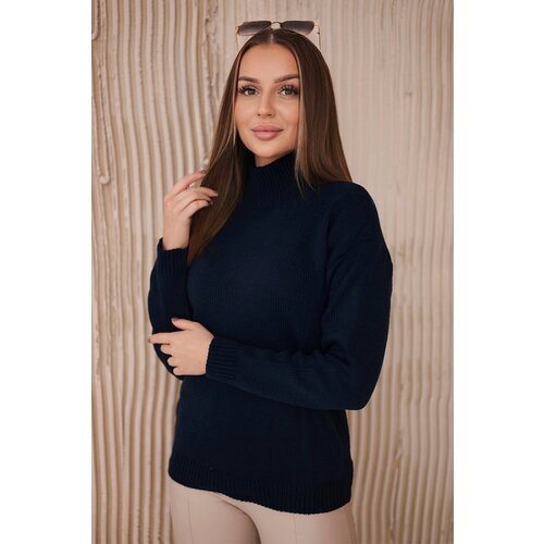 Kesi High-neckline sweater in navy blue Cene