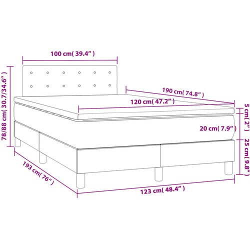  box spring s madracem krem 120 x 190 cm od tkanine Slike