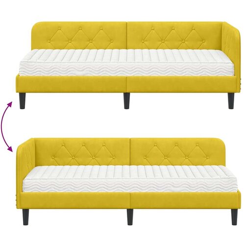  kutni okvir kreveta s madracem žuta 80 x 200 cm bar&amp;scaron;un Slike
