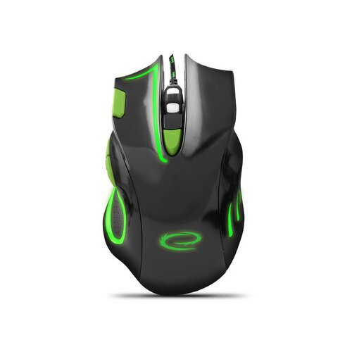 Esperanza Mi&amp;scaron; ESPERANZA GAMING HAWK 7D MX401, BLACK-GREEN, 2400dpi, double-click, ergonomic, EGM401KG Slike