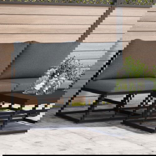 VidaXL Kompleti zunanjega pohi&amp;scaron;tva z blazino z blazino 2 pcs Črna in anthracit Slike