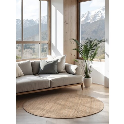 Hanse Home Okrogla preproga iz jute v naravni barvi &amp;oslash; 200 cm Boucl&amp;eacute; Jaipur &amp;ndash; Slike