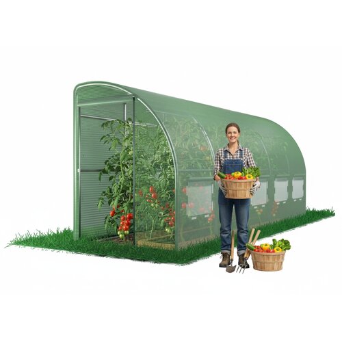 Chomik Ba&scaron;tenski plastenik tunel 5-segmentni "POLOVINA" Zeleni 6 x 1,5 x 2 M Cene