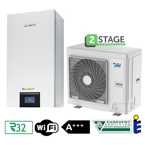 Gree Toplotna črpalka VERSAI III split GRS-CQ14. 0Pd/NhH-M(O/I) &amp;ndash; 14,2 kW z 200l ločenim bojlerjem in montažo - Slike