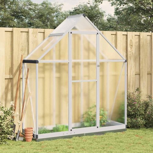 VidaXL Rastlinjak z okvirjem srebrn 169x58x202 cm aluminij Slike