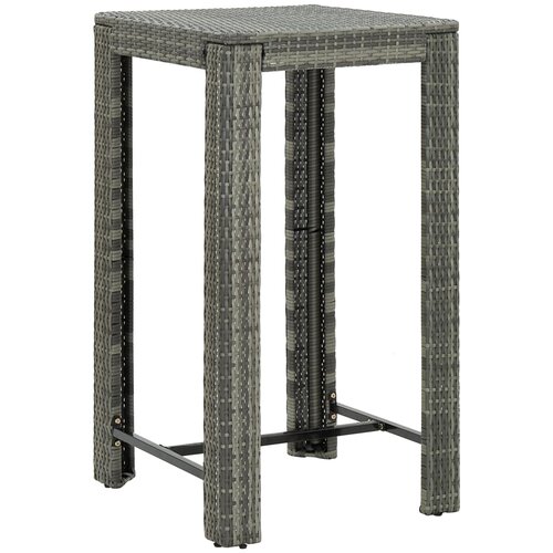 vidaXL Vrtna barska miza siva 60,5x60,5x110,5 cm poli ratan, (20625426) Cene