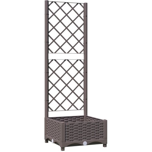 VidaXL Cvetlično korito z oporno mrežo rjavo 40x40x121,5 cm PP, (20981351) Slike