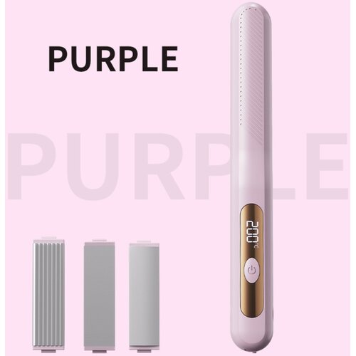 INF 3-v-1 brezžični stilizator las z zamenljivimi magnetnimi glavami in LCD Purple, (5000264944) Cene