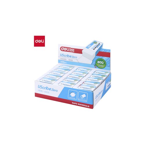 Deli GUMICA USCRIBE ZERO - EKO PVC 41x19x11mm BELA EH836 Slike