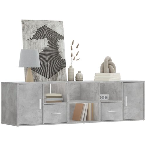  The Living Store Kotna omarica betonsko siva 160x40x45 cm iverna plo&amp;scaron;ča - Kotna Omarica, (21496604) Slike