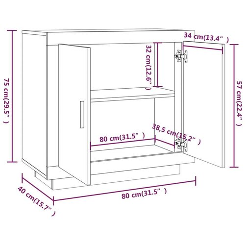 VidaXL komoda siva boja betona 80x40x75 cm od konstruiranog drvo Slike